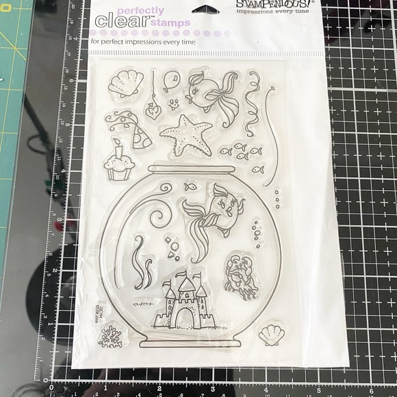Stampendous Sushi Bowl Party Clear Stamp‎ Set SSC194 USA Made Fish Crab Fishing - Picture 1 of 6